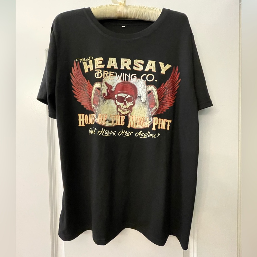Generic Hearsay/Mega Pint short-sleeved tee, XXL. Black.